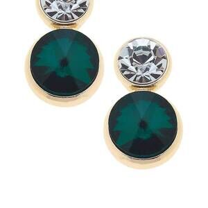 NEW CANVAS STYLE women's effie rhinestone drop earrings in emerald
